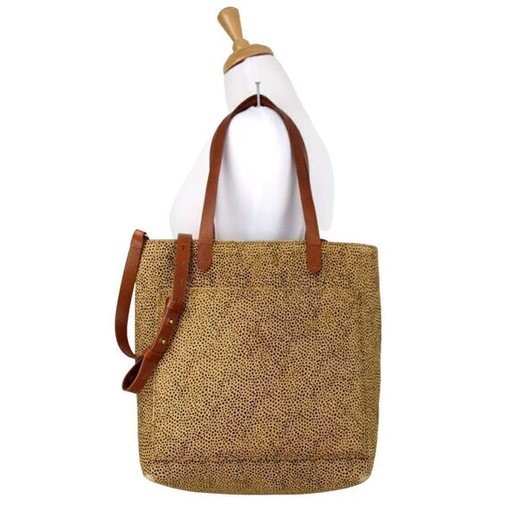 ROOMY MADEWELL BEIGE BROWN GENUINE LEATHER HAIR HIDE SHOULDER BAG TOTE HANDBAG - Picture 2 of 12